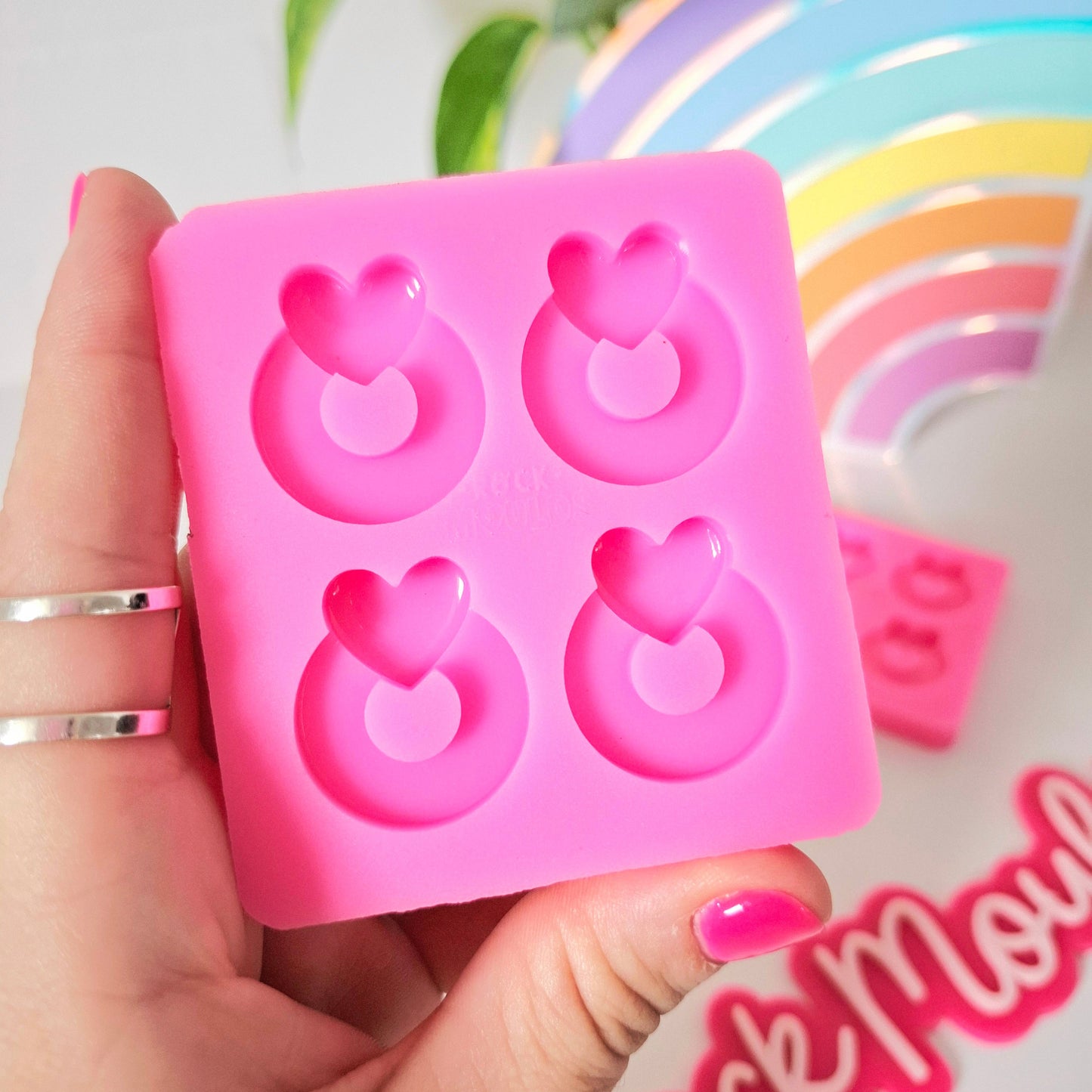 Mould - Double Layer Oh Studs (Heart) Baby Size