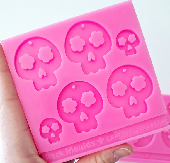 Mould - Hallo Flower Skull Drops + Studs