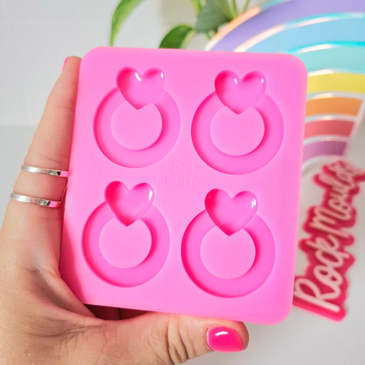 *Demo/Sample* Mould - Double Layer Oh Studs (Heart)